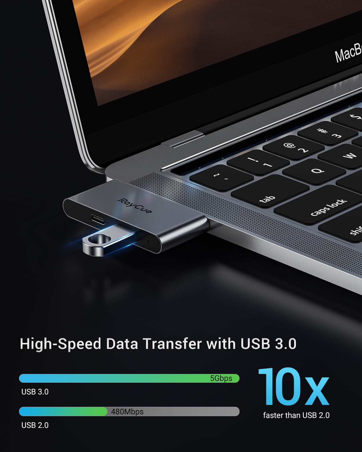 RayCue ExpandPro Duo Mini 3-in-2 USB-C Hub for MacBook Pro & Air