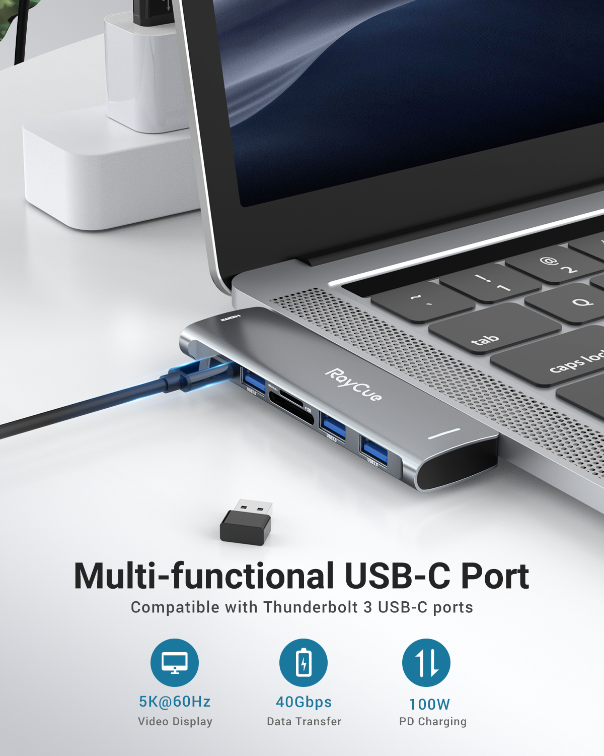 RayCue ExpandPro Duo Ultra 7-in-2 USB-C Hub for MacBook Pro & Air