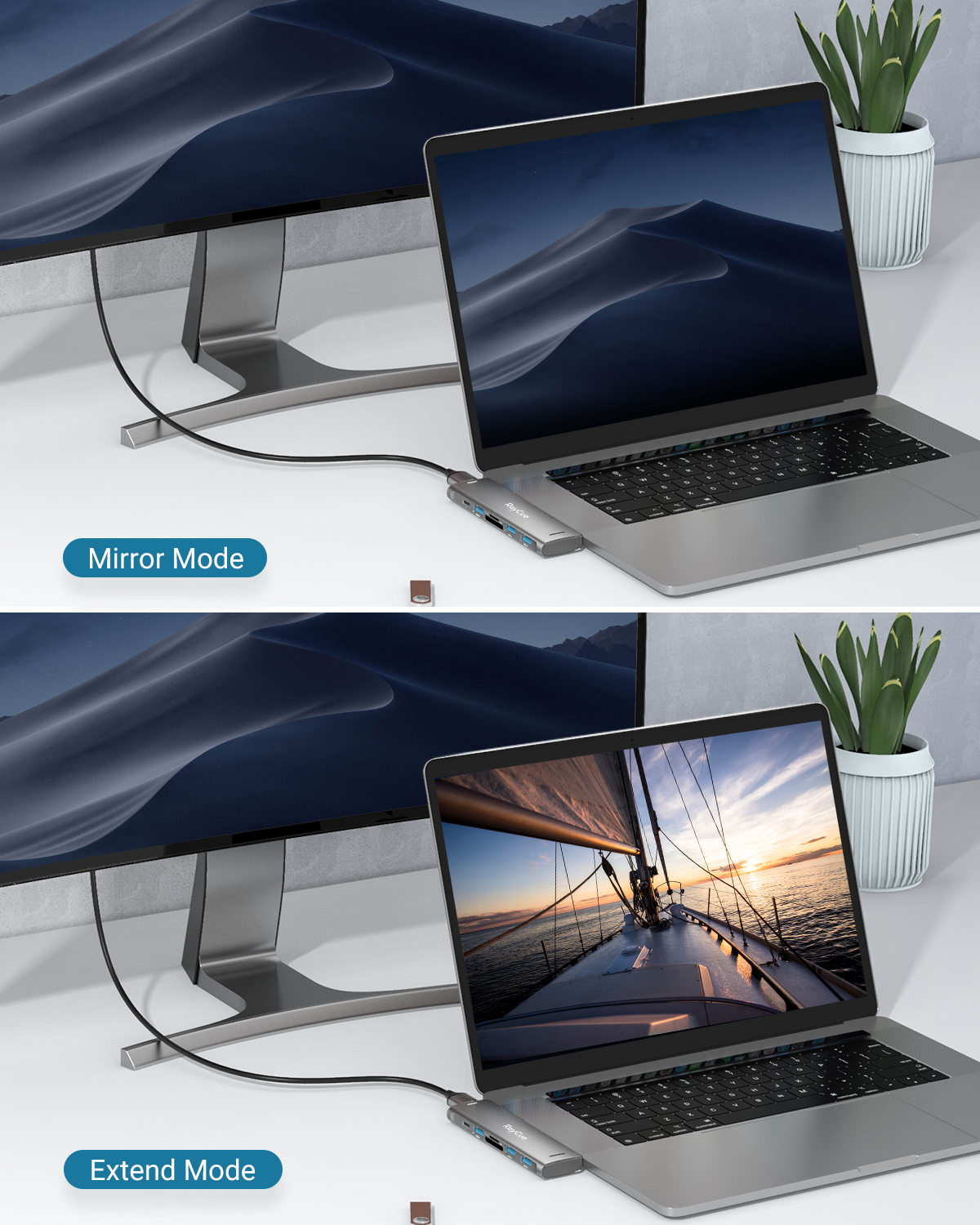 RayCue ExpandPro Duo Ultra 7-in-2 USB-C Hub for MacBook Pro & Air