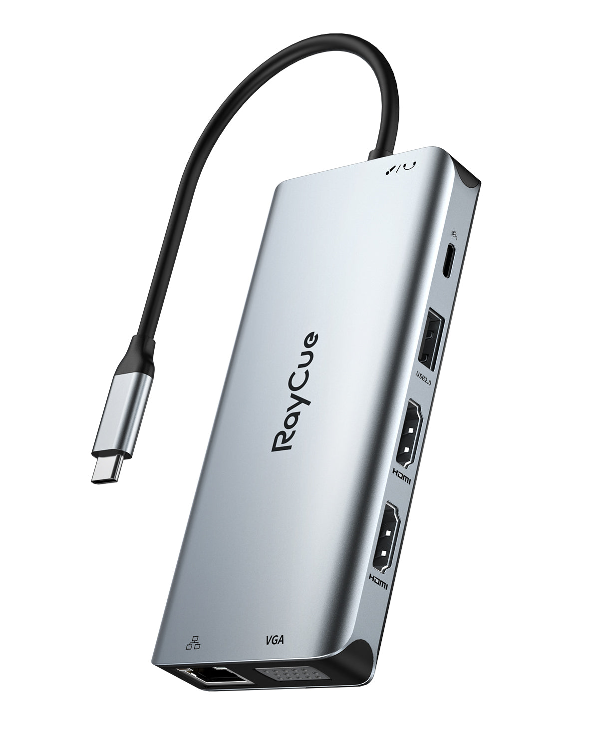 RayCue ExpandPro Elite+ 12-in-1 USB-C Hub with Triple Display-2*HDMI+VGA