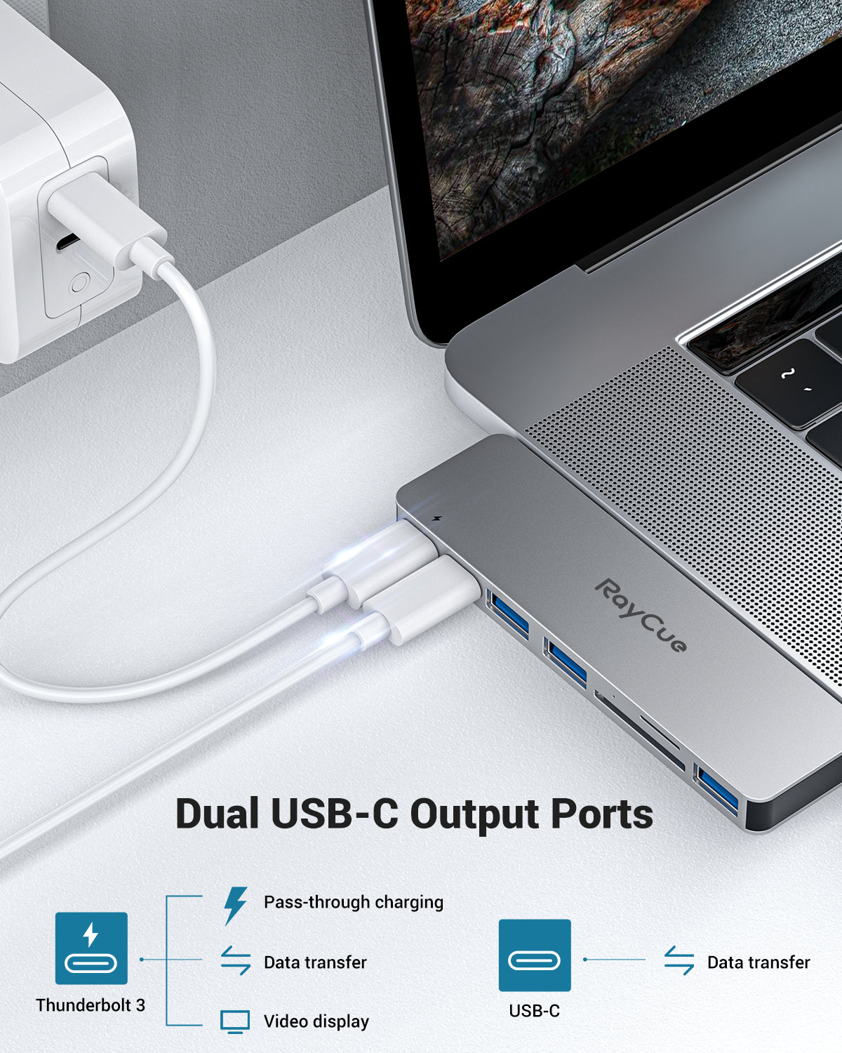 RayCue ExpandPro Duo Lite 7-in-2 USB-C Hub for MacBook Pro & Air