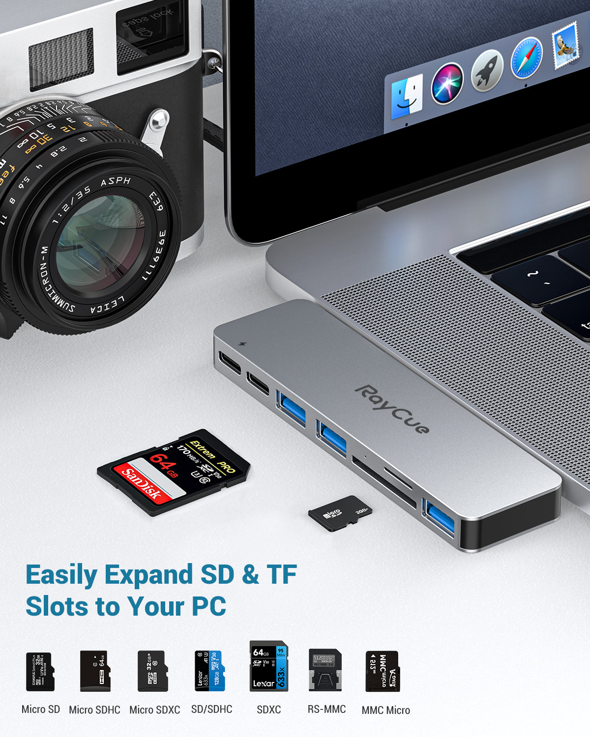 RayCue ExpandPro Duo Lite 7-in-2 USB-C Hub for MacBook Pro & Air