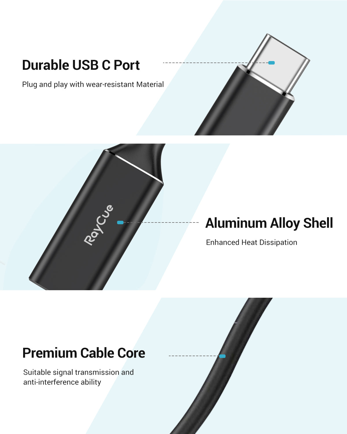 RayCue ExpandPro Uno H1 USB-C to 4K@30Hz HDMI Adapter
