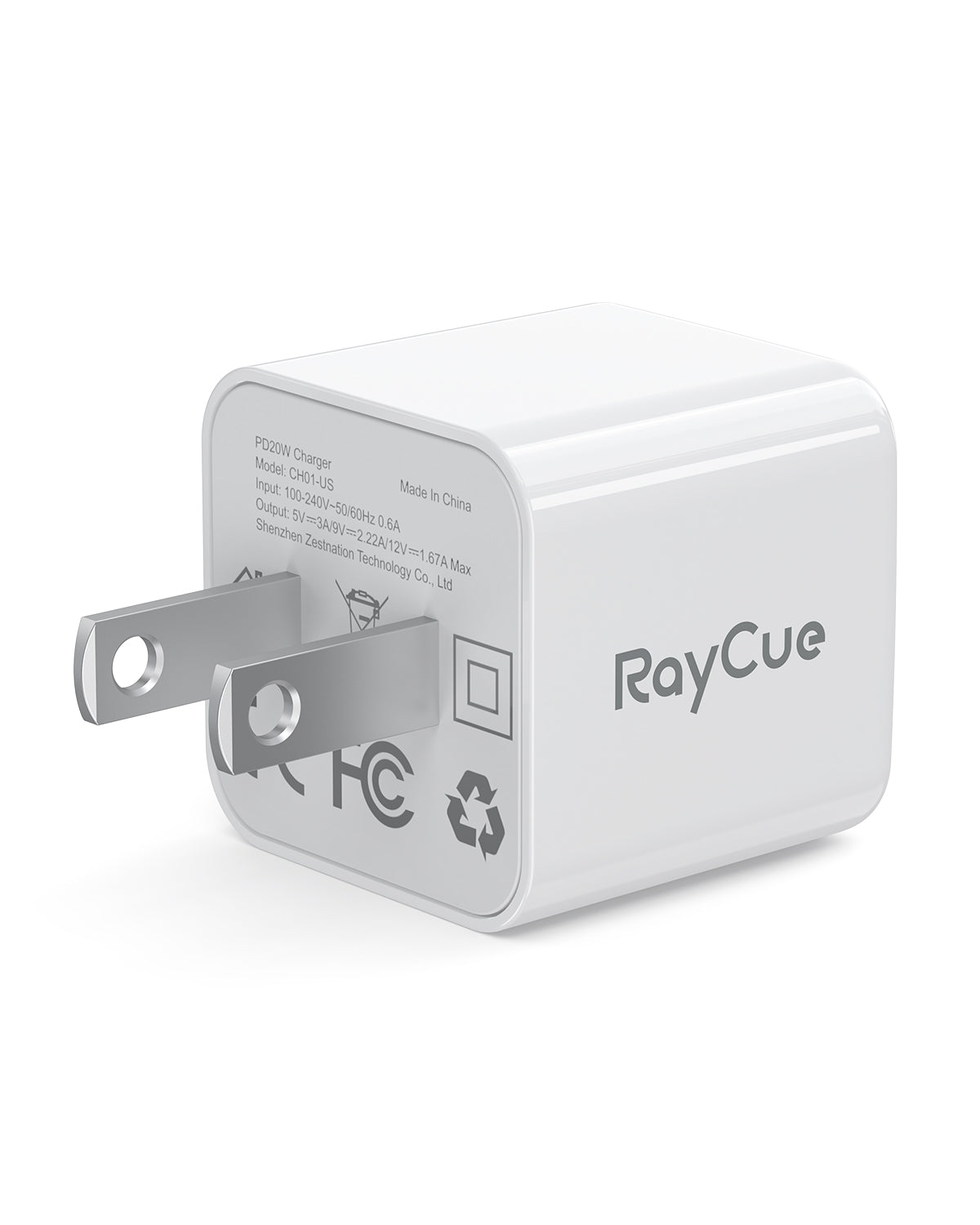 RayCue BlitzCharge MiniQ 20W USB-C PD Fast Charger-US Plug